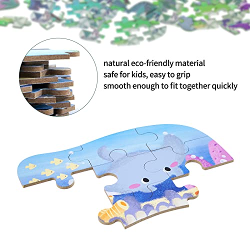 BBLike Puzzle Enfant 2 3 4 ans, Océan 5 Niveaux de Difficulté Différents, Jouet Éducatif pour Enfants de 2 Annees+, Puzz