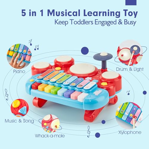Hahaland Jouet Montessori Multifonctions pour Bébé 1 à 3 Ans Garçon Fille avec Musique Global Recycled Standard