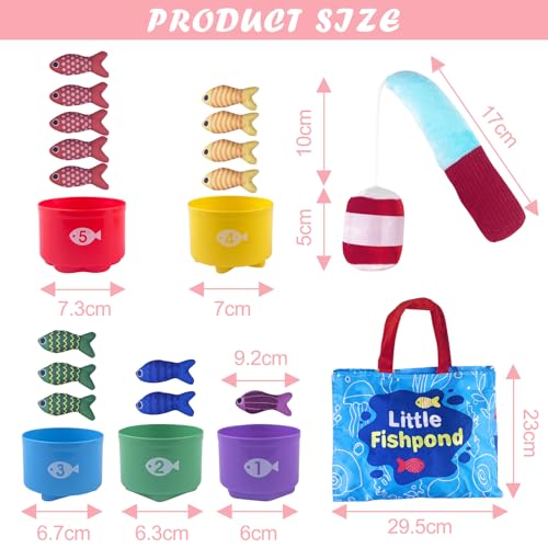 Chiluxendo Pêche à la Ligne Enfant 1 2 3 Ans, Jouet Educatif Montessori et Développement pour Bébé de 1 An, Cadeau pour 