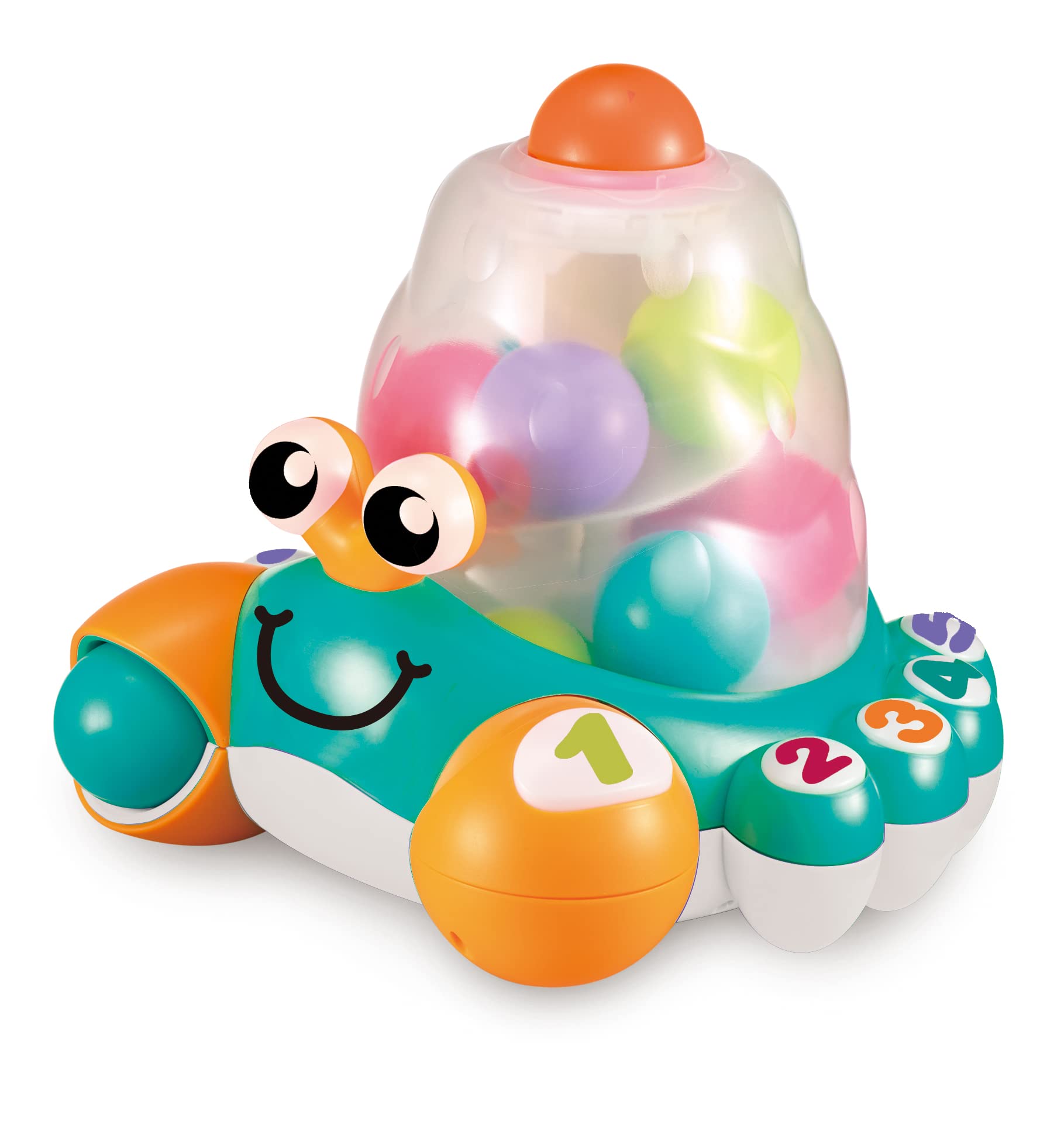 AUBY JOUET DE BÉBÉ CRABE FOU LANCEUR DE BALLES POUR BÉBÉS ÂGÉS DE 12+ ANS, MULTICOULEUR - JEU ÉDUCATIF POUR ENFANTS Acti