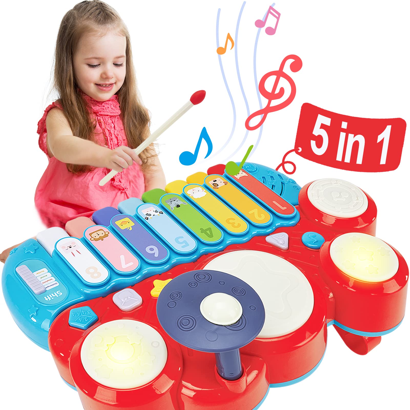 Hahaland Jouet Montessori Multifonctions pour Bébé 1 à 3 Ans Garçon Fille avec Musique Global Recycled Standard