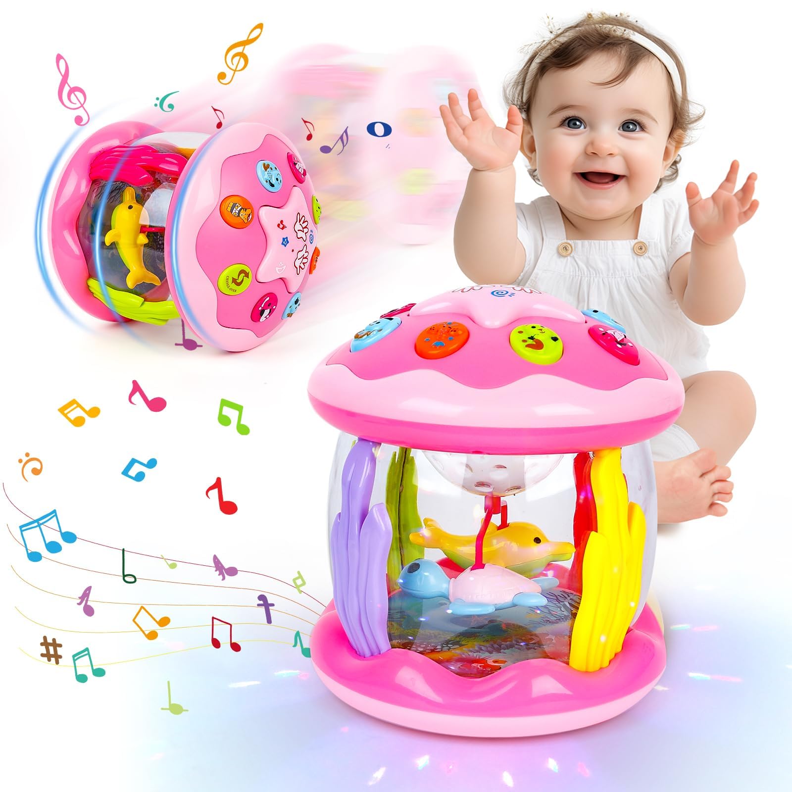 m zimoon Jouet Musical pour Bébés 12-18 Mois avec Musique Sensorielle et Jouet de Ramper